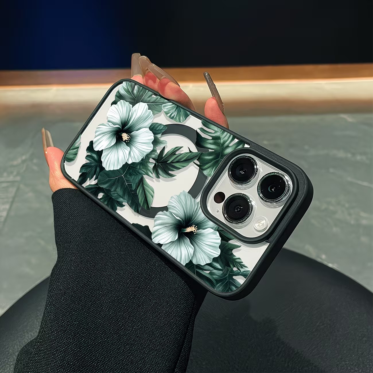 Green Floral Print Phone Case  - Apple Iphone 15 review and price